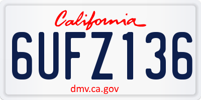CA license plate 6UFZ136