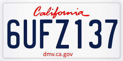 CA license plate 6UFZ137