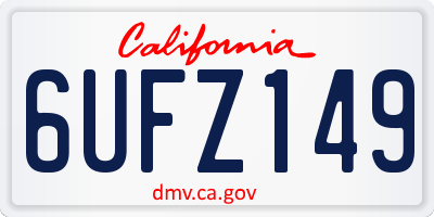 CA license plate 6UFZ149