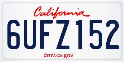 CA license plate 6UFZ152