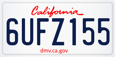 CA license plate 6UFZ155