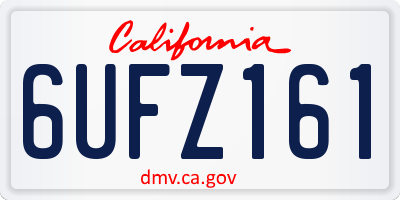 CA license plate 6UFZ161