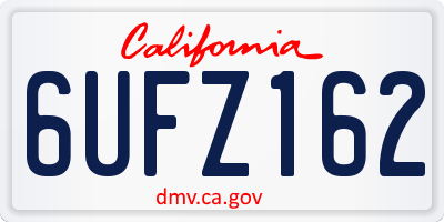 CA license plate 6UFZ162