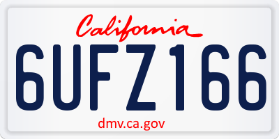 CA license plate 6UFZ166