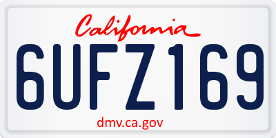 CA license plate 6UFZ169