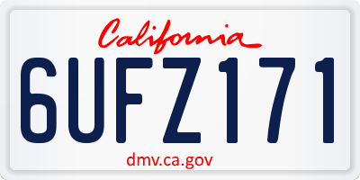 CA license plate 6UFZ171