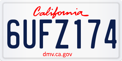 CA license plate 6UFZ174