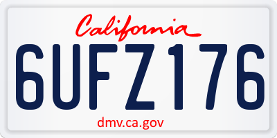 CA license plate 6UFZ176