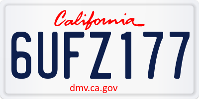 CA license plate 6UFZ177