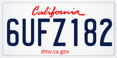 CA license plate 6UFZ182
