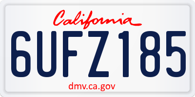 CA license plate 6UFZ185