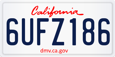 CA license plate 6UFZ186