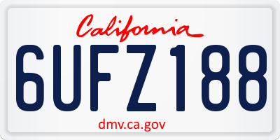 CA license plate 6UFZ188