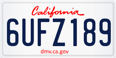 CA license plate 6UFZ189