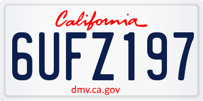 CA license plate 6UFZ197