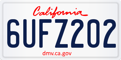 CA license plate 6UFZ202