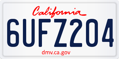 CA license plate 6UFZ204