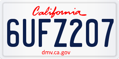 CA license plate 6UFZ207