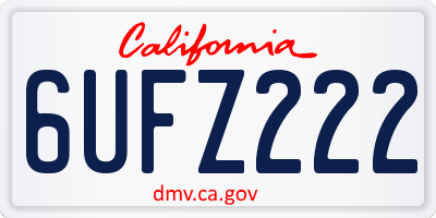 CA license plate 6UFZ222
