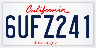 CA license plate 6UFZ241