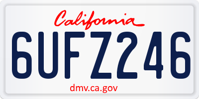 CA license plate 6UFZ246