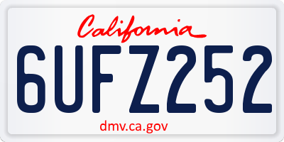 CA license plate 6UFZ252