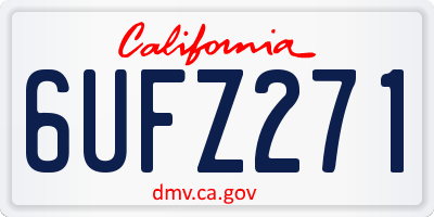 CA license plate 6UFZ271
