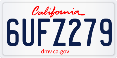 CA license plate 6UFZ279
