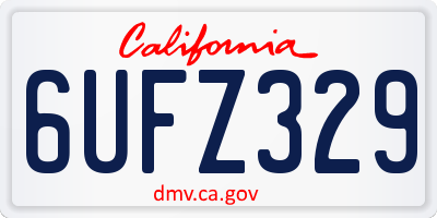 CA license plate 6UFZ329