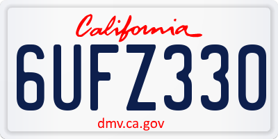 CA license plate 6UFZ330