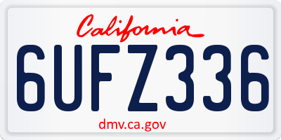 CA license plate 6UFZ336