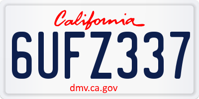 CA license plate 6UFZ337