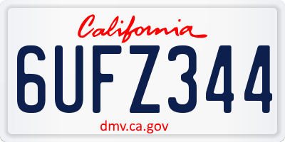 CA license plate 6UFZ344
