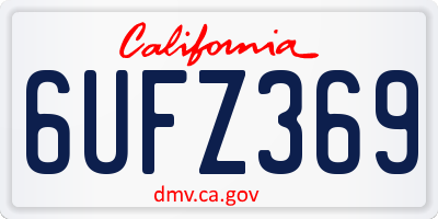 CA license plate 6UFZ369