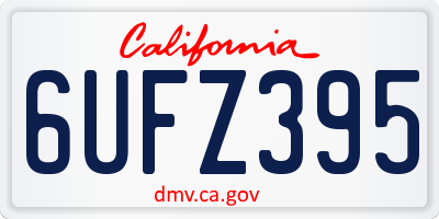 CA license plate 6UFZ395