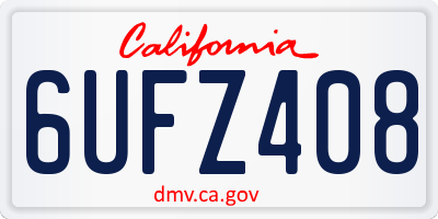 CA license plate 6UFZ408