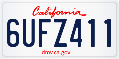 CA license plate 6UFZ411