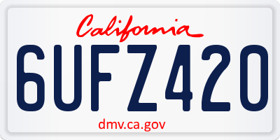 CA license plate 6UFZ420