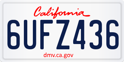 CA license plate 6UFZ436