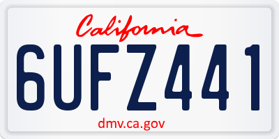 CA license plate 6UFZ441