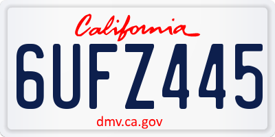 CA license plate 6UFZ445