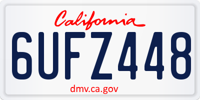 CA license plate 6UFZ448