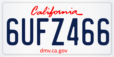 CA license plate 6UFZ466