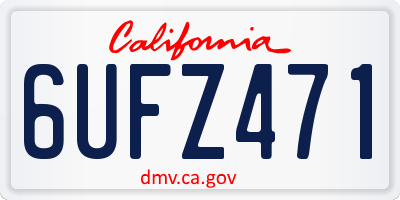 CA license plate 6UFZ471