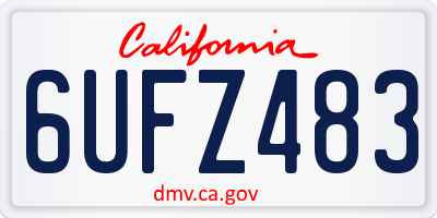 CA license plate 6UFZ483