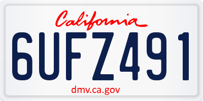 CA license plate 6UFZ491