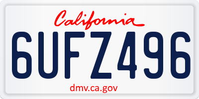 CA license plate 6UFZ496
