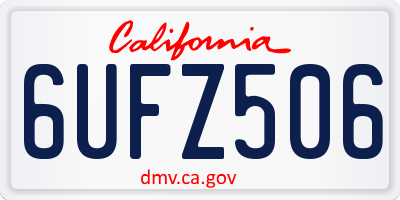 CA license plate 6UFZ506