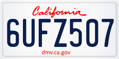 CA license plate 6UFZ507