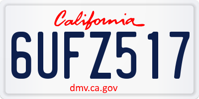 CA license plate 6UFZ517